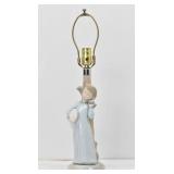 Lladro Zaphir Porcelain Lamp Boy w/ Pillow & Clock