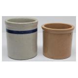 (2) Small Stoneware Utensil Crocks