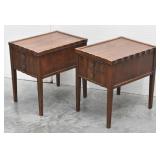 (2) Scalloped Edge Nightstands / End Tables