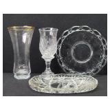 Glassware: Mikasa Slovenia Gold Rim Vase...