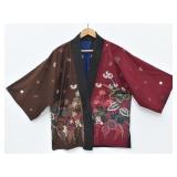 Short Kimono / Haori Jacket Botanical Pattern