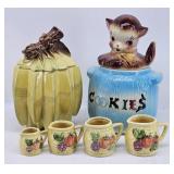 (2) Vtg Cookie Jars: Bisque 