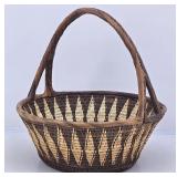 Tight Weave Wicker / Rattan Woven Basket w/ Handle