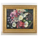Original Framed Oil on Canvas Floral Still Life