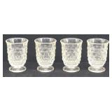 (4) Fostoria American Footed Glass Juice Glasses