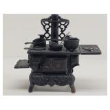 CRESCENT Cast Iron Wood Stove Decor w/Pots