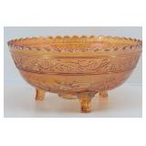 Imperial Carnival Glass Footed Bowl High Relief