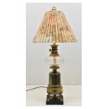 Mid-Century Brass Table Lamp with Glass