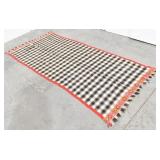 Wool Check Blanket w/ Fringe 102" x 45"