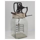 Antique Butter Churn 4qt Glass Jar