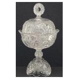 HOFBAUER "Byrds" 14" Crystal Lidded Compote