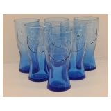 (6) 1961 McDonalds Drinking Glasses Blue