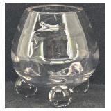 Tiffin Swedish Optic Rose Bowl 3-Toed Ball Footed