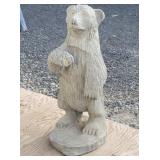Concrete Standing Bear Statue Yard Decor 29" T