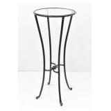 Small Glass-Top Accent Table 28" TALL 12" WIDE