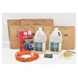 (2) 1 Gallon Vinigar Jugs, (5) 30 Gallon Yard