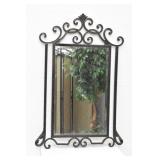 Ornated Scrolly Metal Frame Mirror Beveled Edge