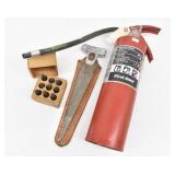 Fire Extinguisher, Bone Saw & Metal Stamping Set