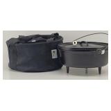Lodge Cast Iron Footed Dutch Oven #12 w/ Case