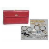 Red Liz Claiborne Wallet & Jewelry