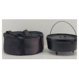 Cast Iron Footed Dutch Oven #12 w/ Carrying Case