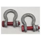 (2) Crosby Bolt Anchor Shackles WLL4-3/4t