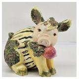 Fitz & Floyd Ceramic Pig VISTA BELLA Figurine 6'