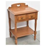 One Drawer Solid Wood Side Table Bottom Shelf