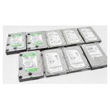 (9) 1TB Desktop Hard Drives-Mixed (WD, Seagate...