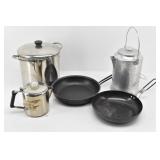 Camp Coffee Pots, Skillets, Pot w/ Lid