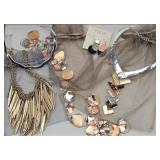 (5pc) Bright, Bold Metallic Necklaces & Earrings