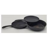(3) Cast Iron Skillets: Lodge 8", 2-Skookie Mini