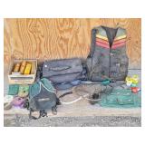 Fishing Net, Canvas Creel, Tackle Boxes, Life Vest