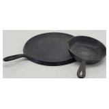 Cast Iron 10" Griddle Pan & USA #3 6.5" Skillet