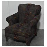 Patterned Fabric Accent Armchair Multi-Color