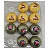 (10) Team Logo Pool Balls Cardinals & Cubs