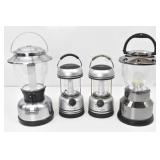 4 Battery-Operated Camping Lanterns, 2 Small & 2