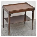 Vintage Wood Side Table 2 Tiered