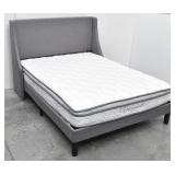 Upholstered Platform Bed Frame w/ Mattress Double