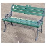 Park Bench Painted Wood & Metal 40" W