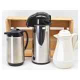 (3) Thermoses / Carafes: SS Zojirushi 10' T...