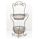 French Wire Two-Tier Basket, Metal, Decorative /