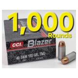 (1,000ct) Case of Blazer .40 S&W TMJ Ammo