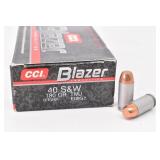 (50ct) .40 S&W TMJ Blazer Ammo
