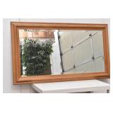 Large Oak Frame Bevel Edge Mirror 56' x 32'