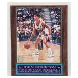 John Stockton NBA Autographed Photo Plaque