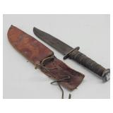 USMC Military Fixed Blade Combat Knife w/ Sheath