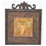 Wall Decor Picture -Grape Cluster Metal Art Frame