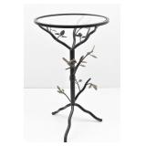 Decorative Metal Bird & Tree End Table, Round