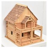 Handcrafted Wood Log Cabin w/ 2 Story Front Porch